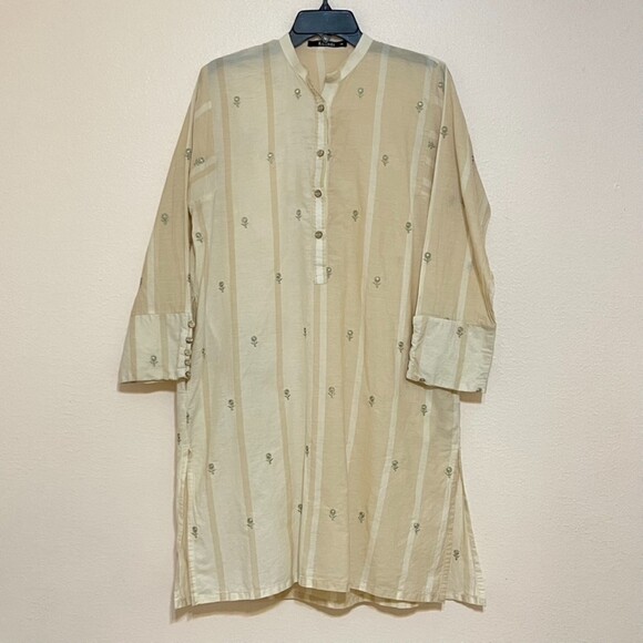 Khaadi Ivory with gold embroidery A line kurta for women Size 14 / Size Large - Picture 14 of 16